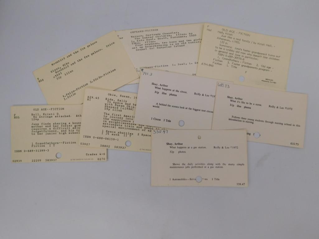 Vintage Library Card Catalog Cards Childrens Fiction: Vintage Library Card Catalog Cards Childrens Fiction