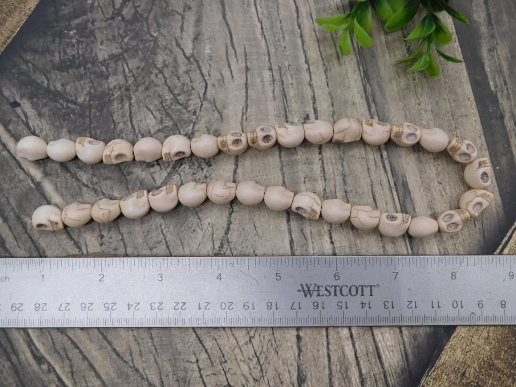 Carved Skull Bead Necklace - 3
