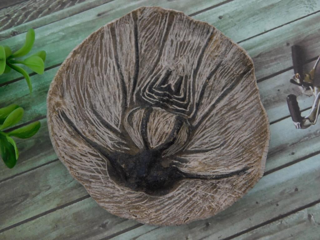 Carved Stone Flower Dish: Carved Stone Flower Dish