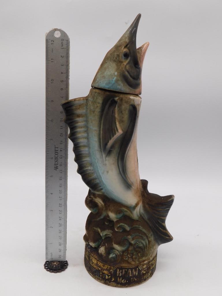 Jim Beam Leaping Marlin Ceramic Decanter - 3