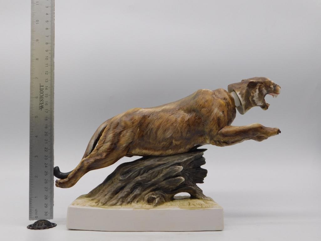 Leaping Mountain Lion Decanter on Log - 3