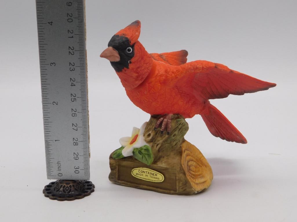 Porcelain Cardinal Bird Container - 2