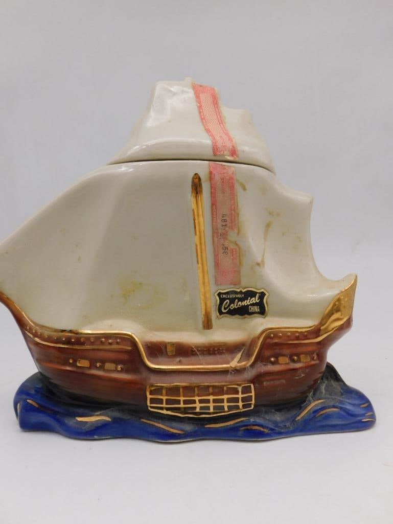 Colonial Sailing Ship Ceramic Decanter - 4
