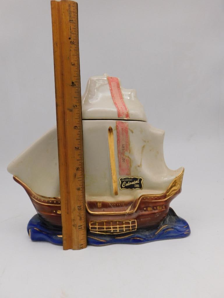 Colonial Sailing Ship Ceramic Decanter - 5