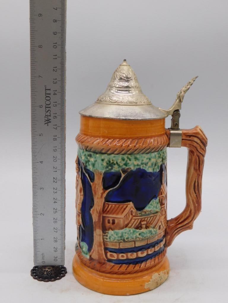 German Style Ceramic Stein Form Decanter - 2