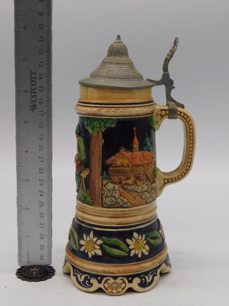 German Bavarian Ceramic Beer Stein with - 2