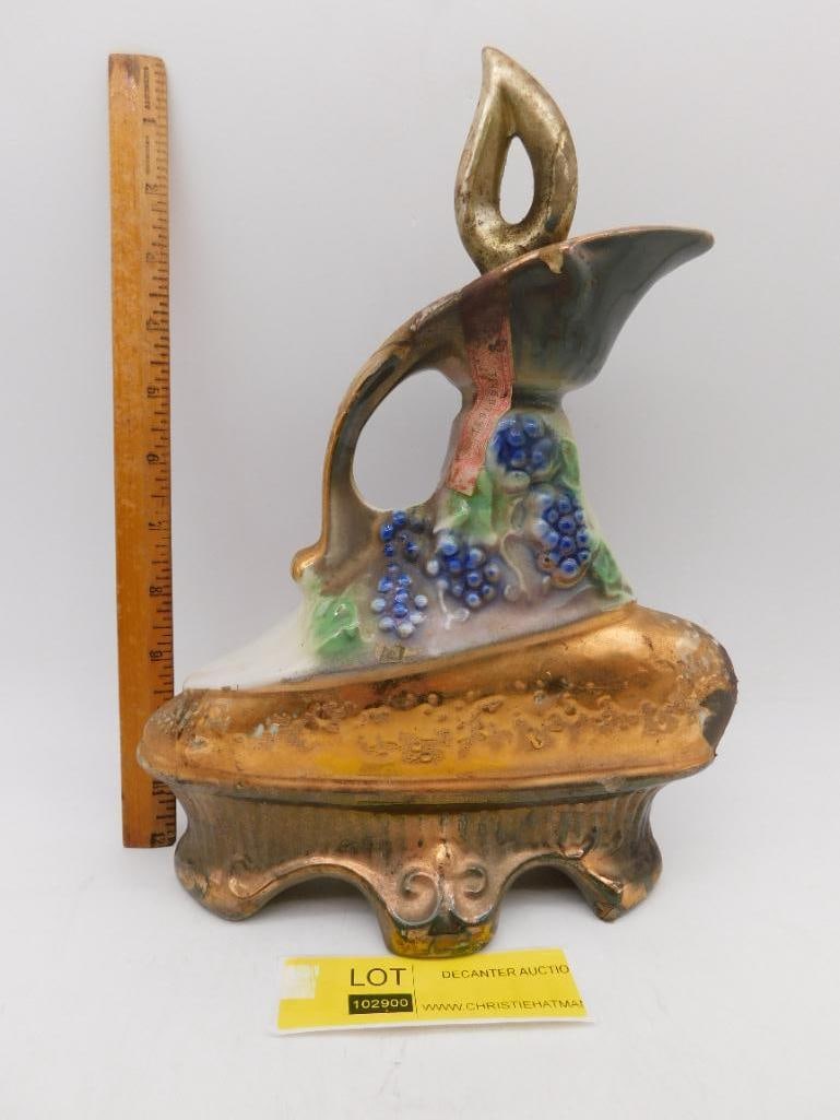 Gilt and Grapevine Ceramic Ewer Decanter - 2