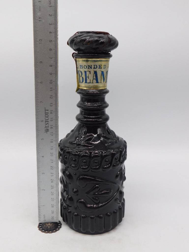 Black Glass Basketweave-Pattern Decanter - 3