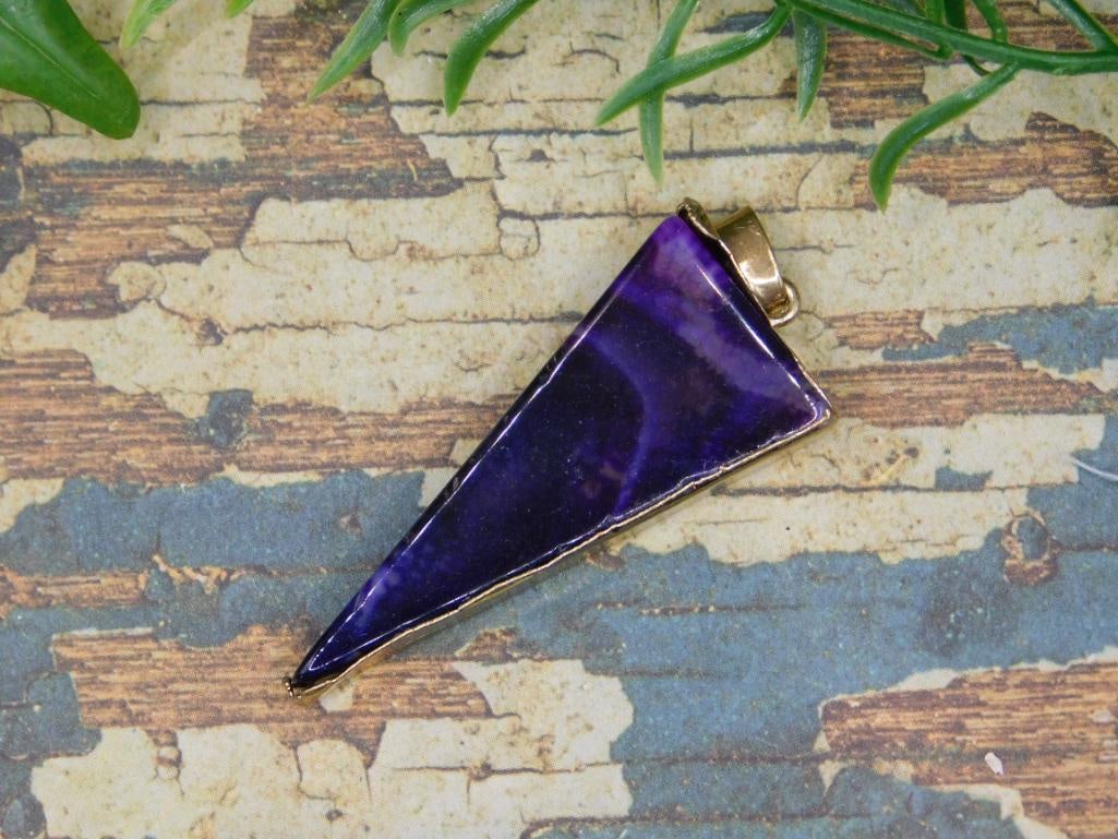 AGATE SLICE PENDANT ROCK STONE LAPIDARY SPECIMEN (1 of 6)