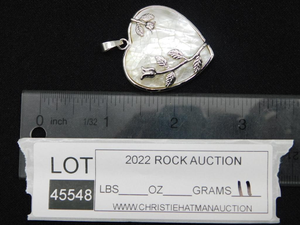 SHELL PENDANT ROCK STONE LAPIDARY SPECIMEN - 4