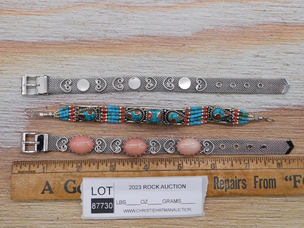 MIXED BRACELETS ROCK STONE LAPIDARY SPECIMEN - 5