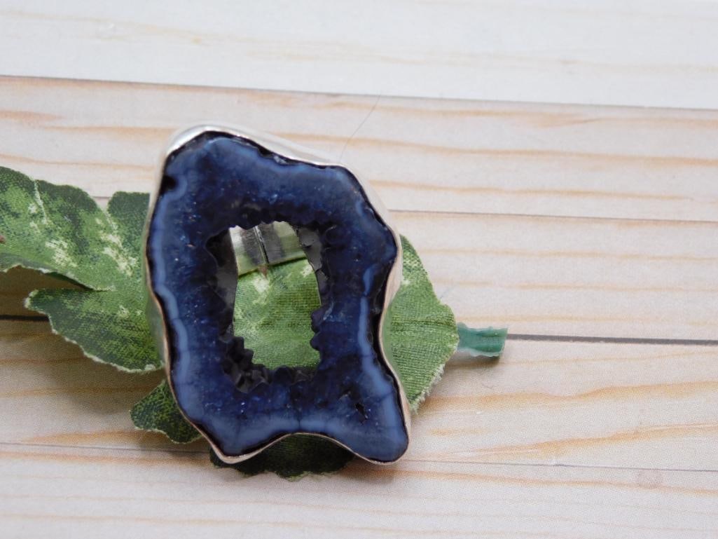 GEODE SLICE RING ROCK STONE LAPIDARY SPECIMEN - 5