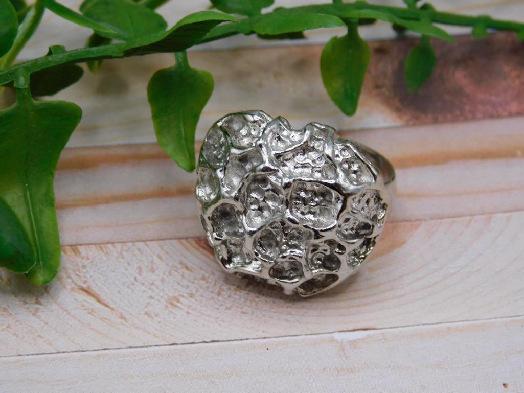 SILVER CLUSTER RING ROCK STONE LAPIDARY SPECIMEN - 5