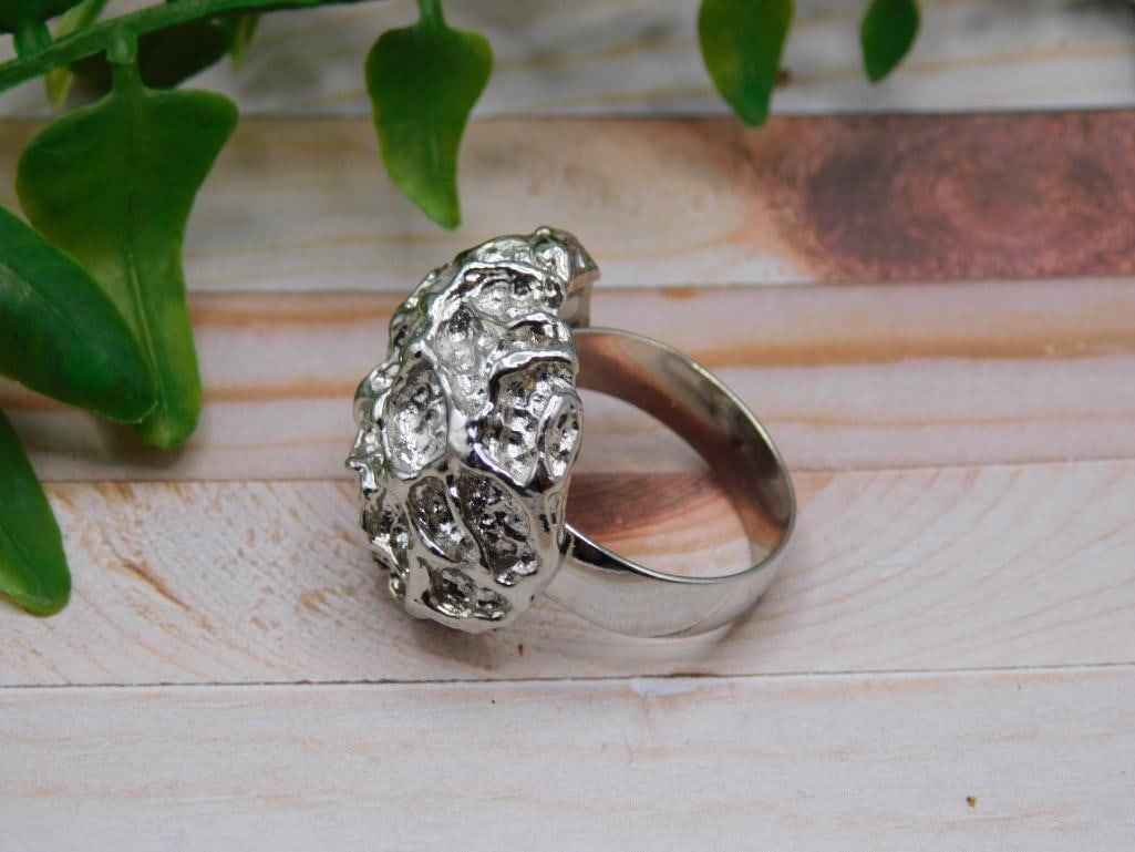SILVER CLUSTER RING ROCK STONE LAPIDARY SPECIMEN - 6