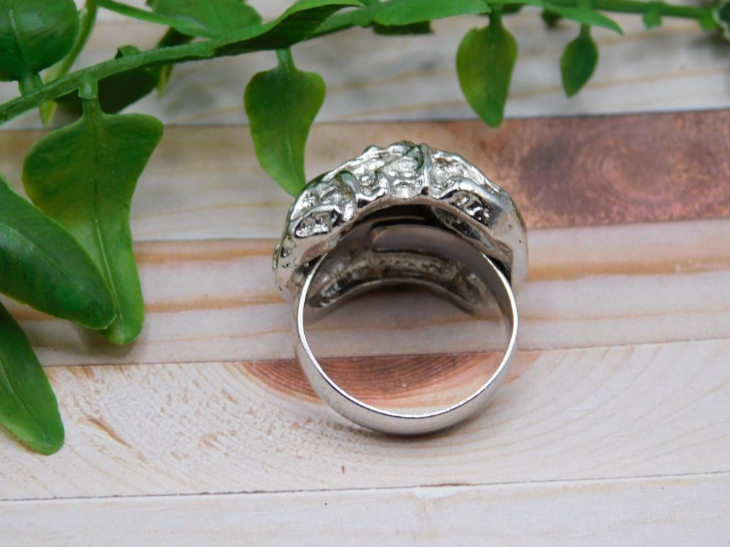 SILVER CLUSTER RING ROCK STONE LAPIDARY SPECIMEN - 7