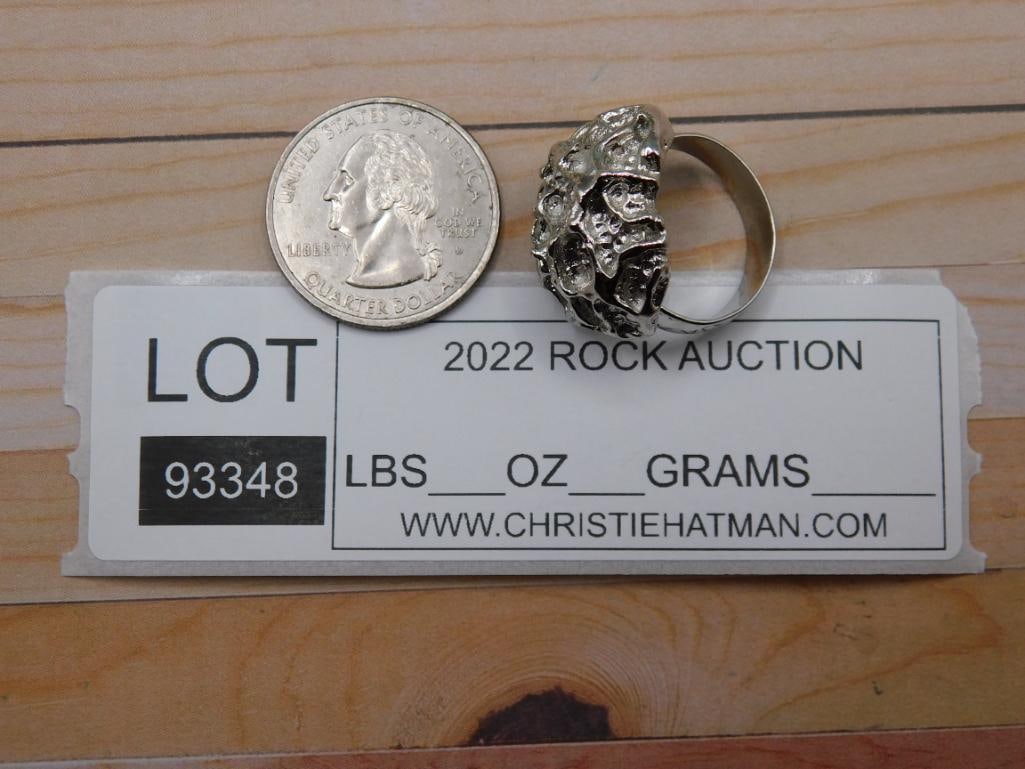 SILVER CLUSTER RING ROCK STONE LAPIDARY SPECIMEN - 8