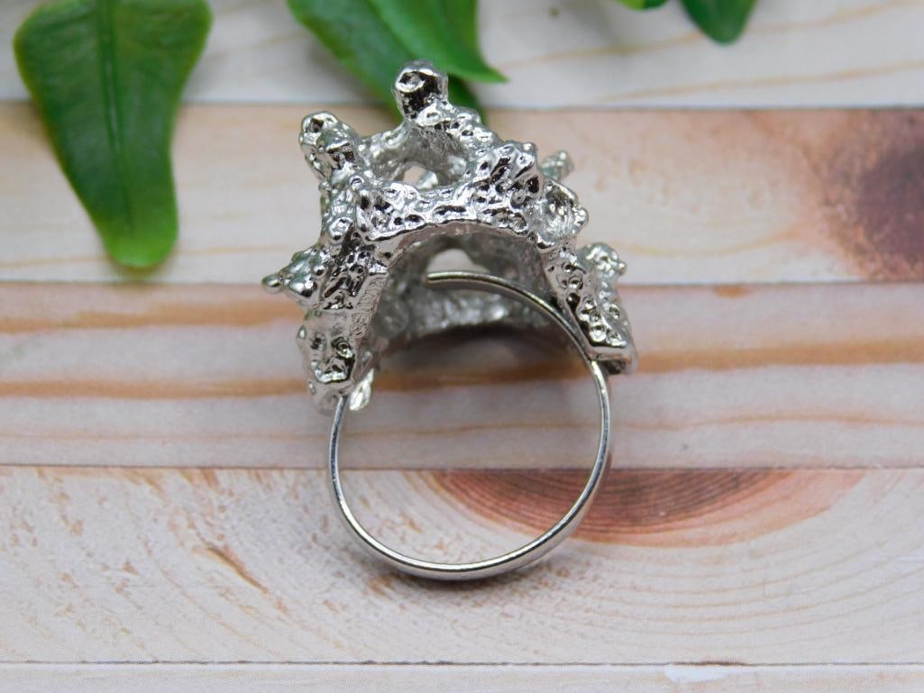 SILVER CLUSTER RING ROCK STONE LAPIDARY SPECIMEN - 7