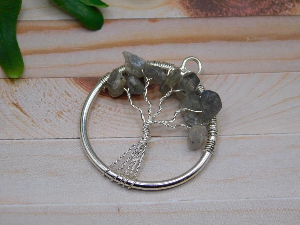 GENUINE STONE WIRE TREE PENDANT ROCK STONE LAPIDARY SPECIMEN: GENUINE STONE WIRE TREE PENDANT ROCK STONE LAPIDARY SPECIMEN