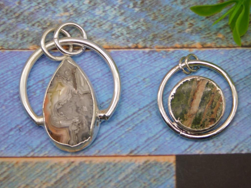 GENUINE STONE PENDANTS ROCK STONE LAPIDARY SPECIMEN (1 of 12)