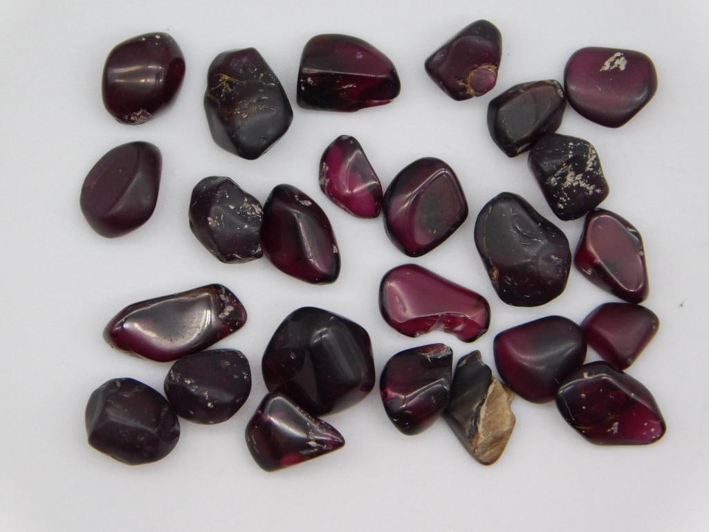GARNET ROCK STONE LAPIDARY SPECIMEN: Garnet Rock Stone Lapidary Specimen. See photos for exact size and condition.