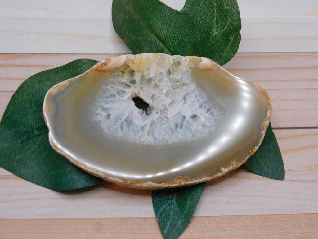 AGATE SLICE ROCK STONE LAPIDARY SPECIMEN: AGATE SLICE ROCK STONE LAPIDARY SPECIMEN