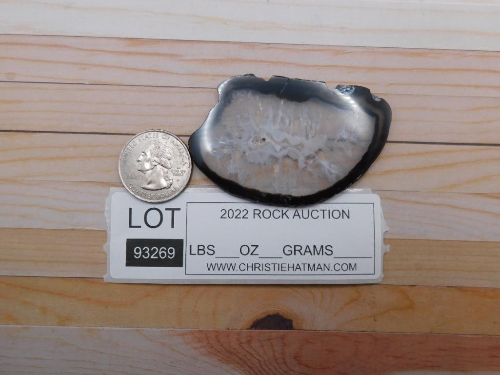 AGATE SLICE ROCK STONE LAPIDARY SPECIMEN - 12