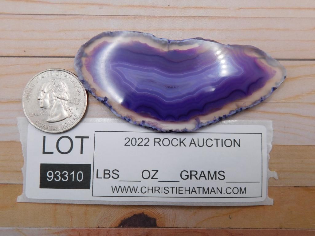 AGATE SLICE ROCK STONE LAPIDARY SPECIMEN - 8