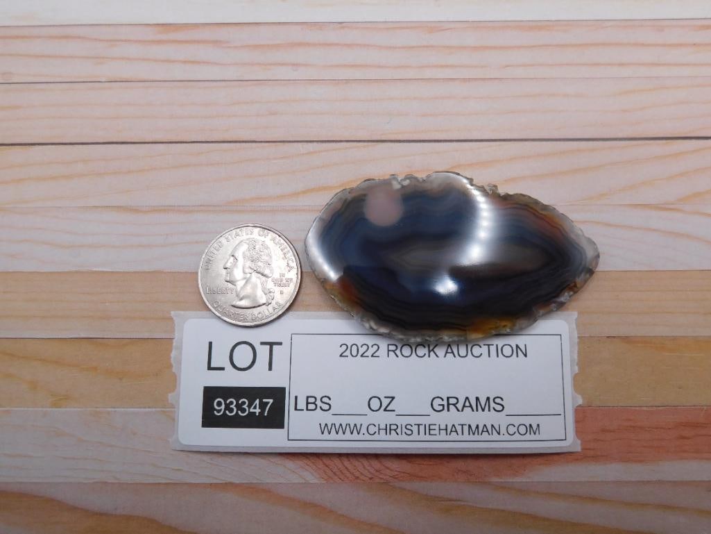 AGATE SLICE ROCK STONE LAPIDARY SPECIMEN - 13