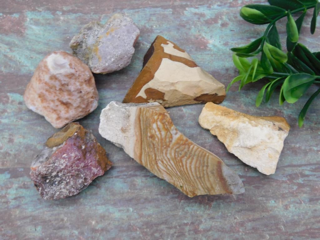 MIXED LOT ROCK STONE LAPIDARY SPECIMEN: MIXED LOT ROCK STONE LAPIDARY SPECIMEN