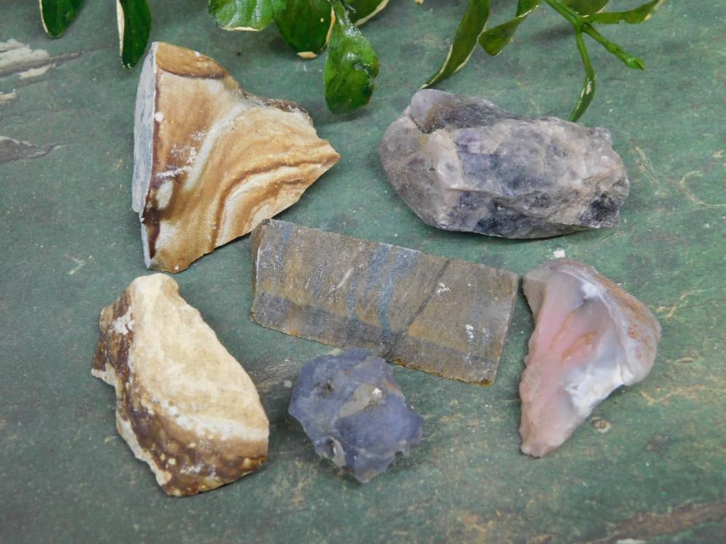 MIXED LOT ROCK STONE LAPIDARY SPECIMEN: MIXED LOT ROCK STONE LAPIDARY SPECIMEN
