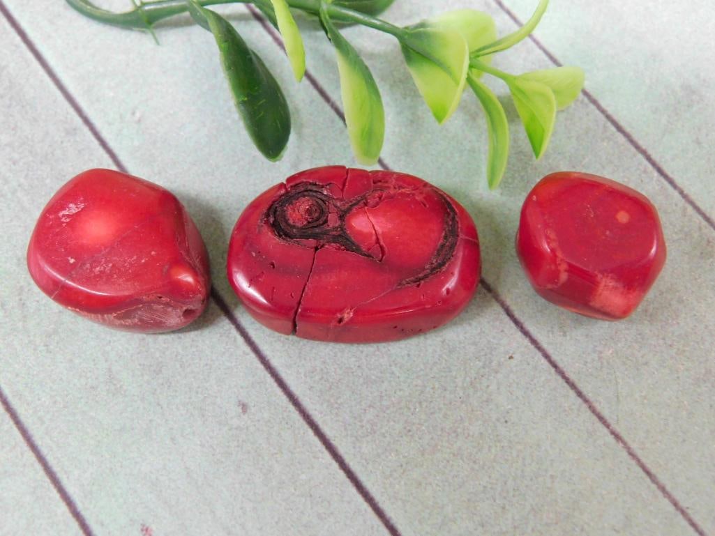 RED CORAL ROCK STONE LAPIDARY SPECIMEN (1 of 4)