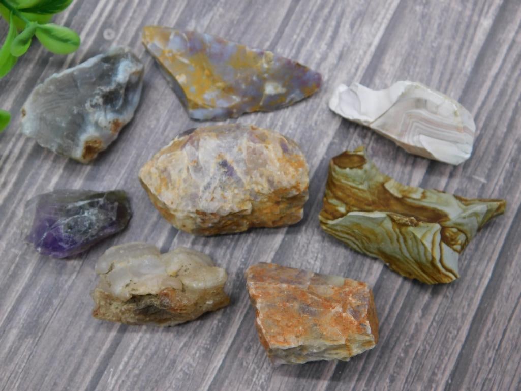 MIXED ROUGH LOT ROCK STONE LAPIDARY SPECIMEN: MIXED ROUGH LOT ROCK STONE LAPIDARY SPECIMEN