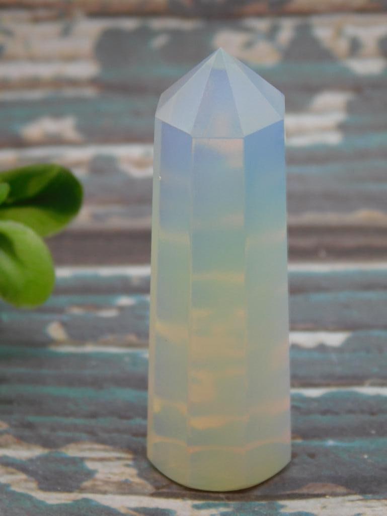 OPALITE OBELISK ROCK STONE LAPIDARY SPECIMEN: We are an auction house conducting a live auction with several hundred lots. It sometimes takes up to three weeks to ship, and announcements are made during the auction that affect some items.