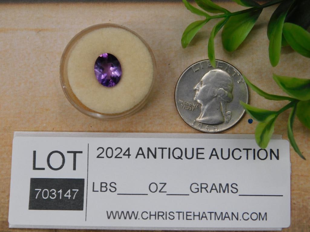 CUT AMETHYST GEMSTONE ROCK STONE LAPIDARY SPECIMEN: Cut Amethyst Gemstone Rock Stone Lapidary Specimen. See photos for exact size and condition.