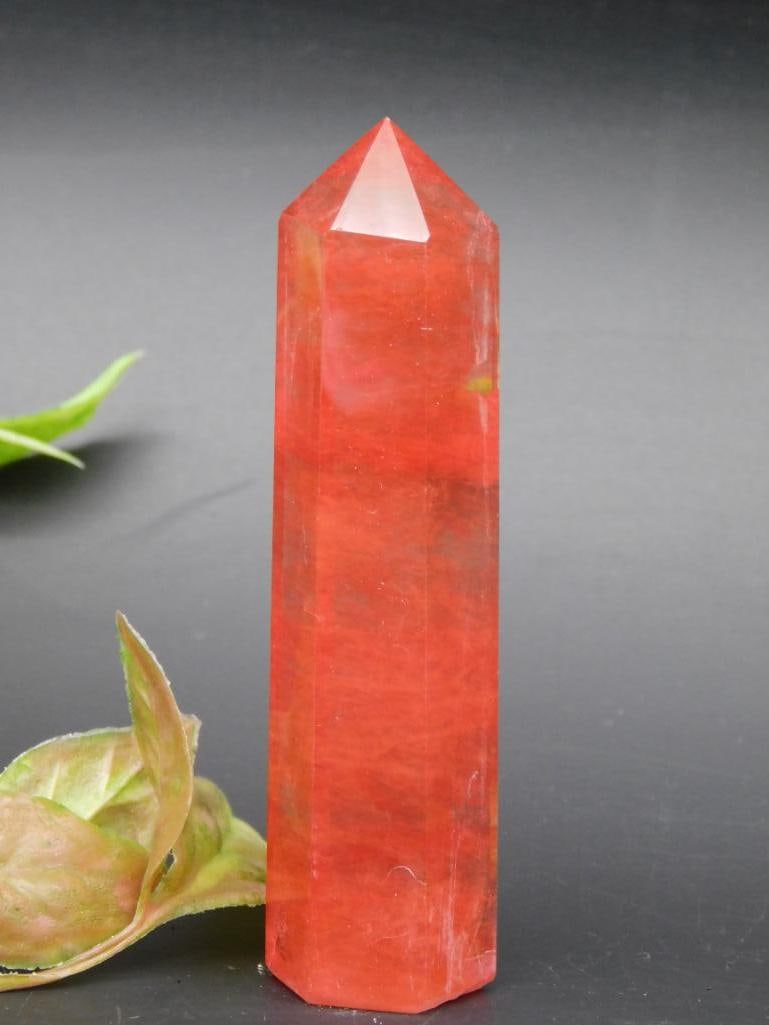 Polished Red Gemstone Crystal Point: Polished Red Gemstone Crystal Point