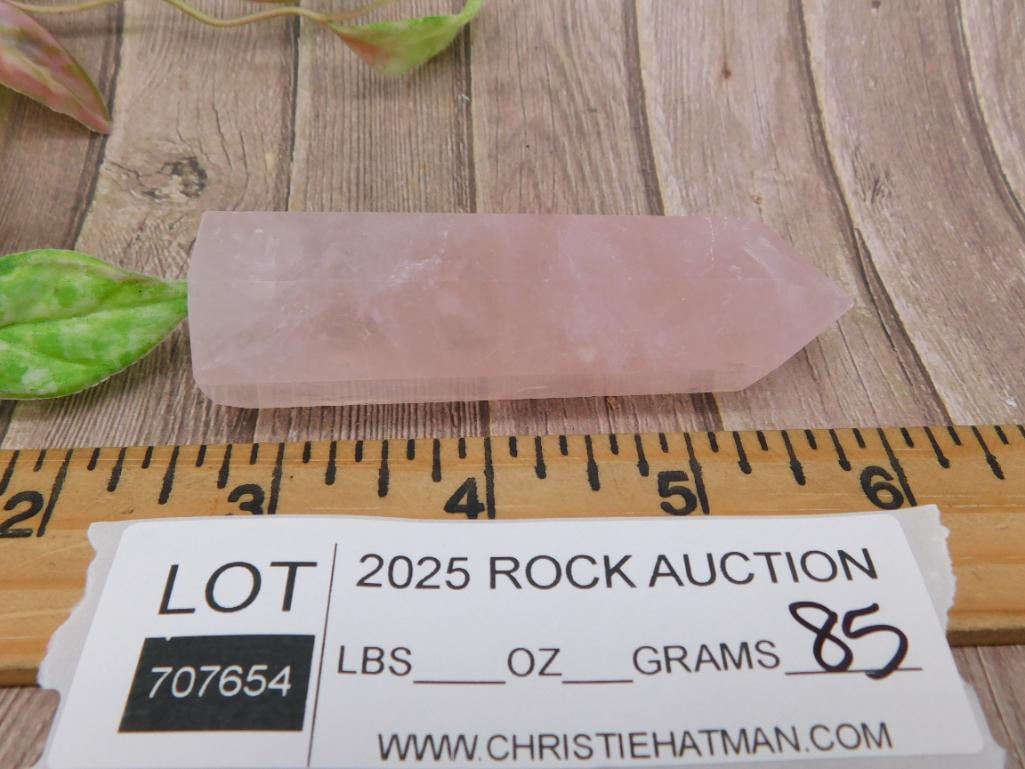 Polished Rose Quartz Crystal Tower - 2