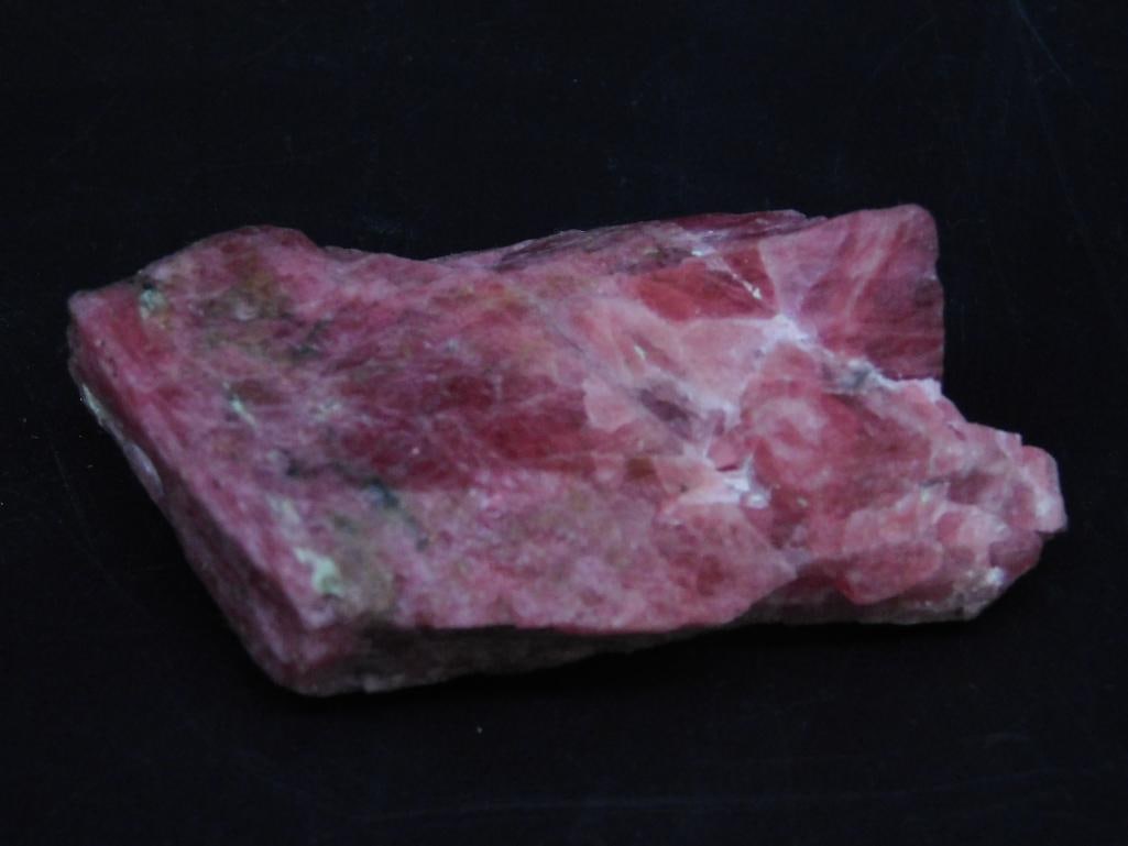 GEM RHODONITE ROCK STONE LAPIDARY SPECIMEN: Gem Rhodonite Rock Stone Lapidary Specimen. See photos for exact size and condition.