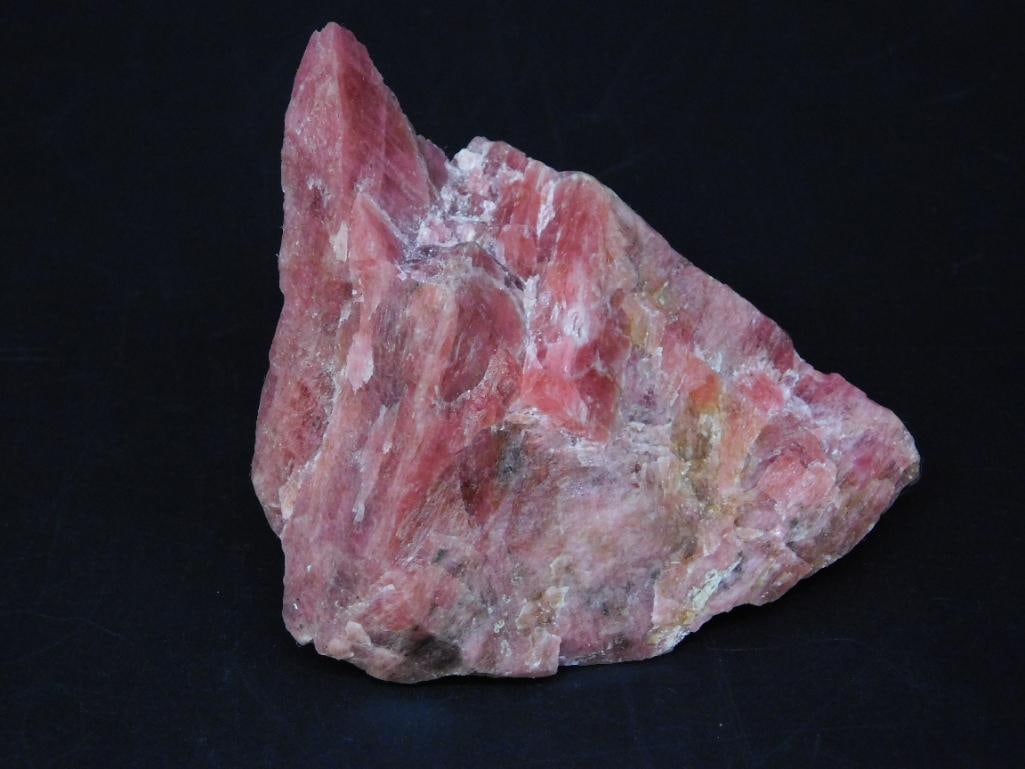 GEM RHODONITE ROCK STONE LAPIDARY SPECIMEN: Gem Rhodonite Rock Stone Lapidary Specimen. See photos for exact size and condition.