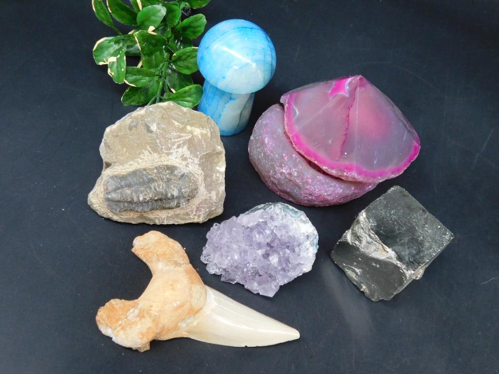 MIXED LOT ROCK STONE LAPIDARY SPECIMEN: MIXED LOT ROCK STONE LAPIDARY SPECIMEN