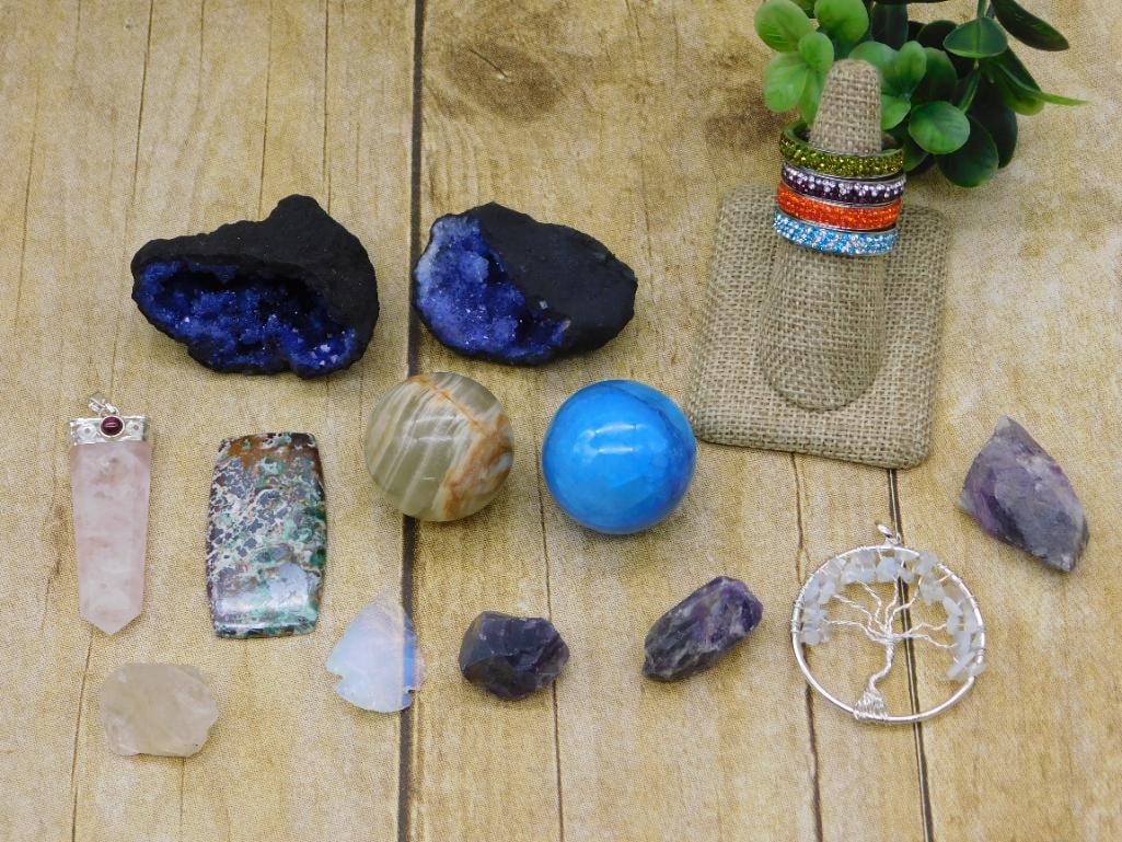 MIXED LOT ROCK STONE LAPIDARY SPECIMEN: MIXED LOT ROCK STONE LAPIDARY SPECIMEN