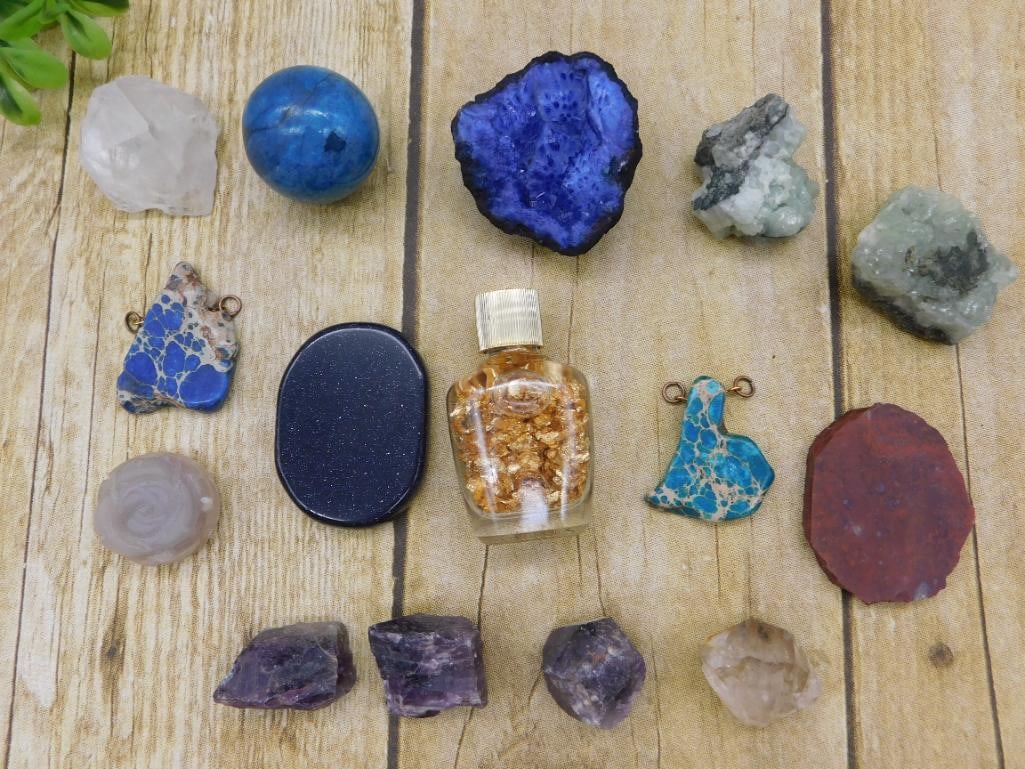 MIXED LOT ROCK STONE LAPIDARY SPECIMEN: MIXED LOT ROCK STONE LAPIDARY SPECIMEN