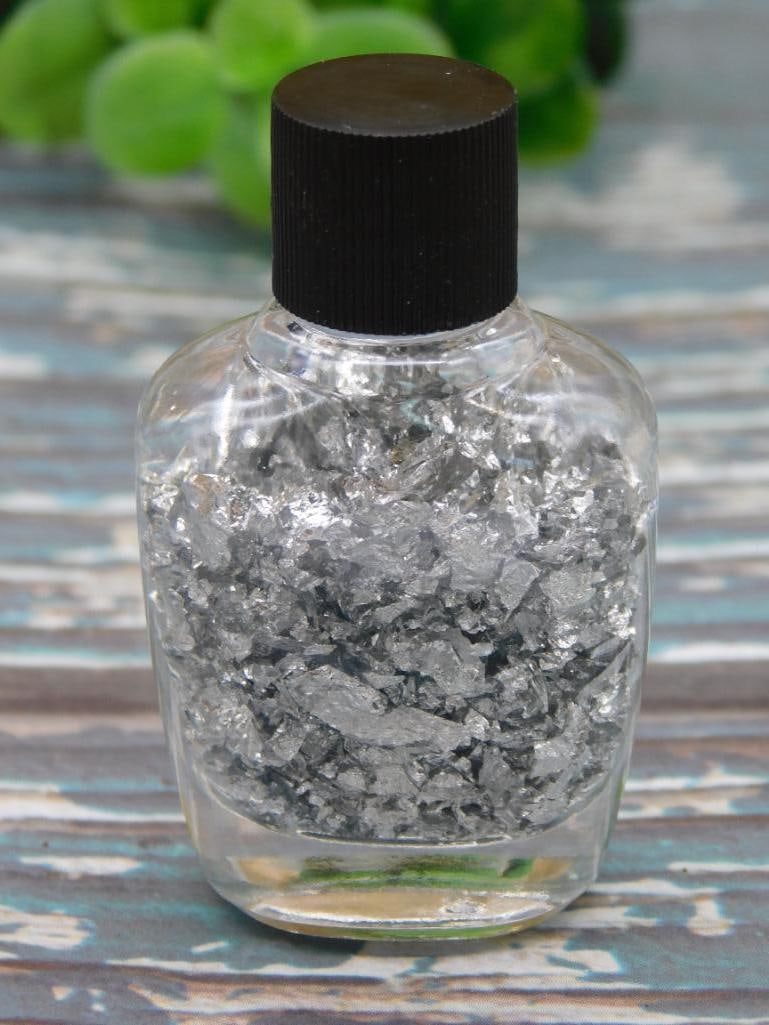 SILVER FLAKES IN BOTTLE ROCK STONE LAPIDARY SPECIMEN: SILVER FLAKES IN BOTTLE ROCK STONE LAPIDARY SPECIMEN