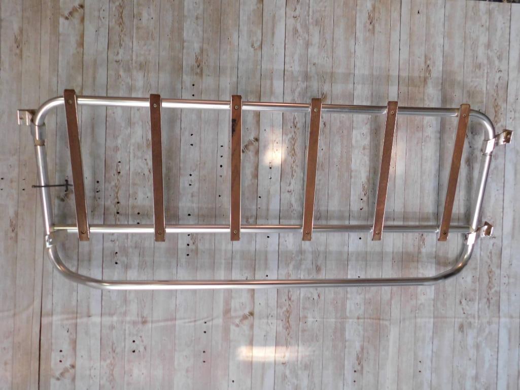1960S MUSTANG Vintage Metal and Wood Roof Rack: 1960S Mustang Vintage Metal And Wood Roof Rack. See photos for exact size and condition.