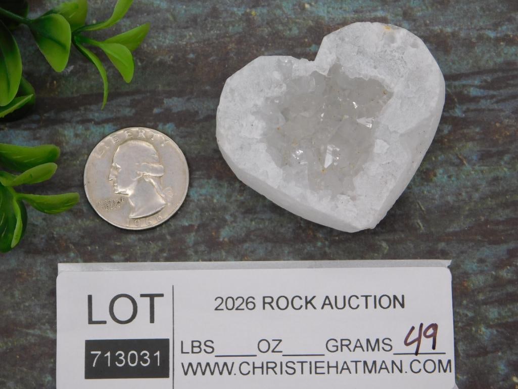 GEODE HEART ROCK STONE LAPIDARY SPECIMEN - 4