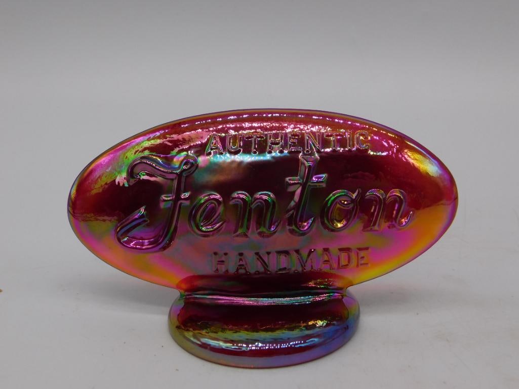 Art Glass Fenton Ruby Red Iridescent 90th Anniv Sign (1 of 3)