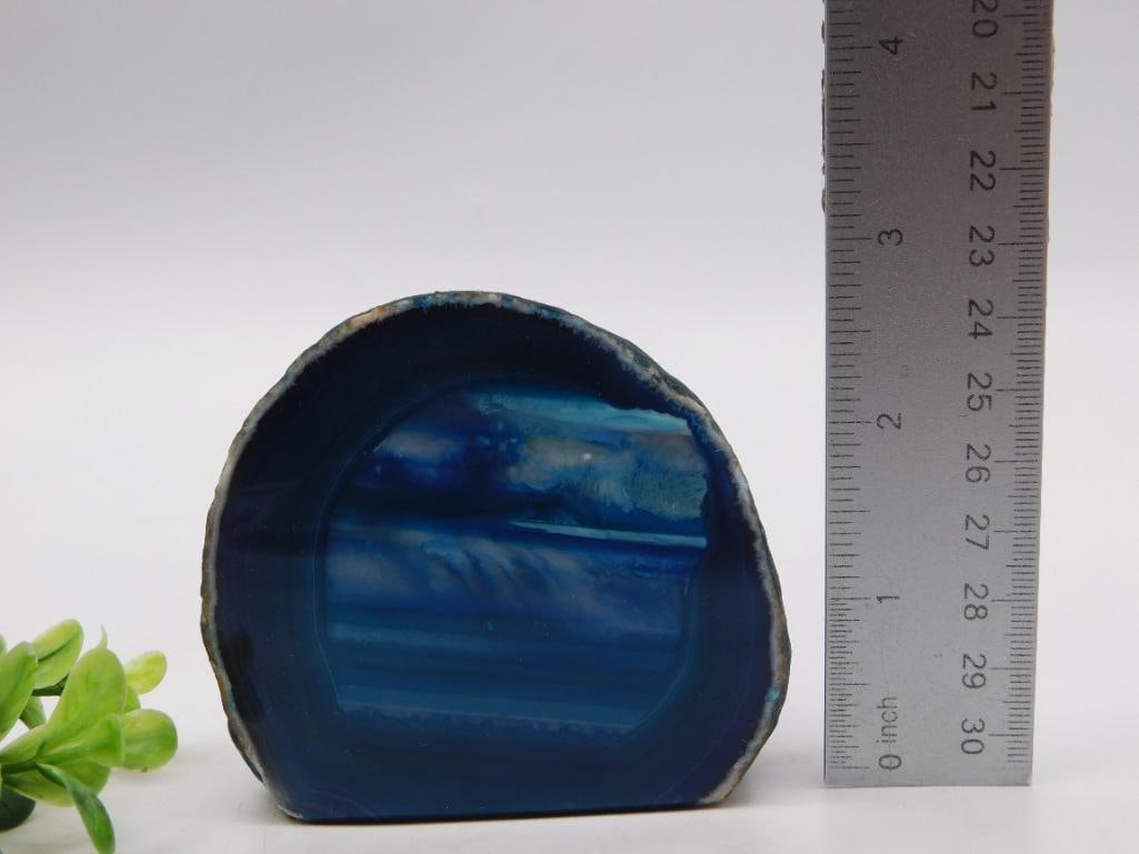 Agate Geode Slice Polished Blue Bookend - 2