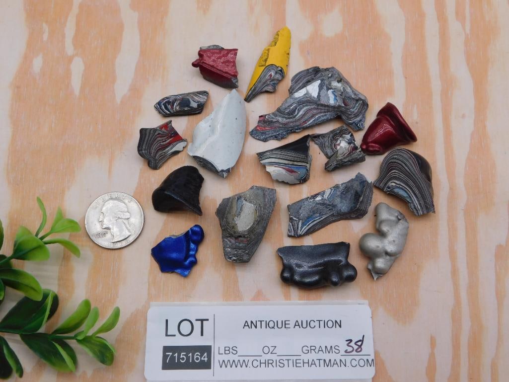 Fordite Collection - Multicolor Auto Paint Slag, 38 Grams - 2