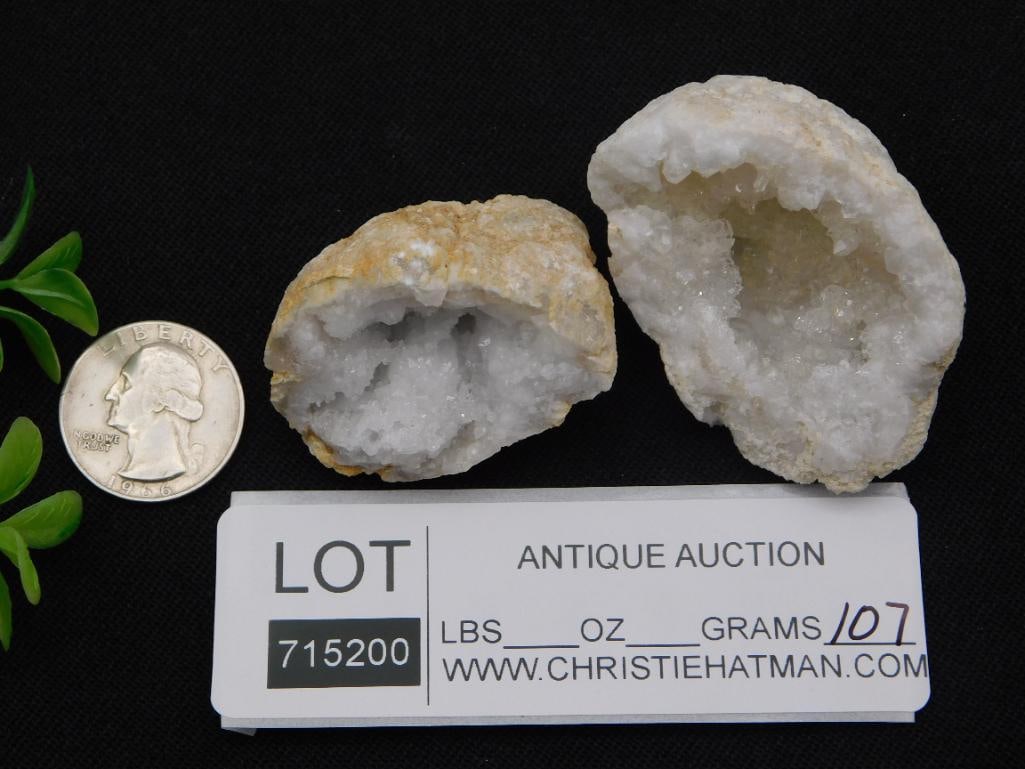 Geode Pair - Natural Crystal-Lined Quartz Geodes - 2
