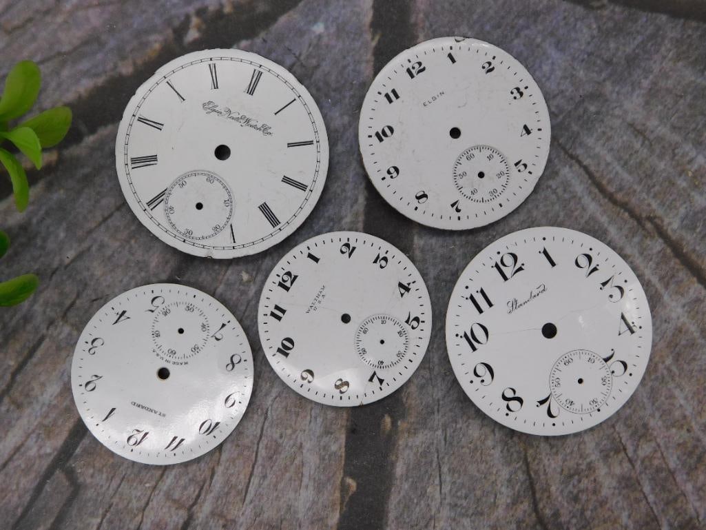 Antique Pocket Watch Dial Lot - Elgin, Waltham, Standard (1 of 2)