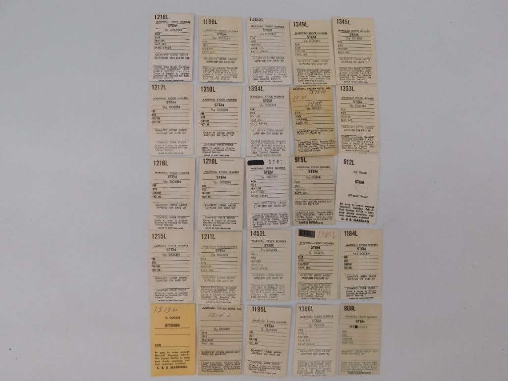 Ephemera: Vintage Marshall Watch Stem Cards and Parts (1 of 5)